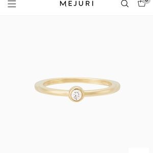 Mejuri Diamond Solo Ring EUC 14k solid gold size 6
